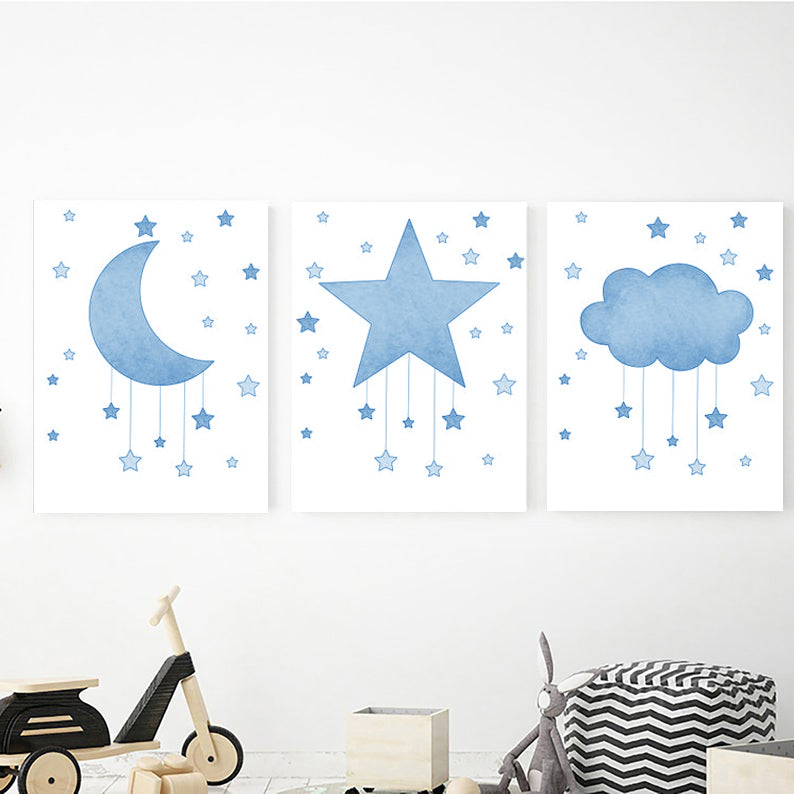 Luna, Estrella y Nube Azul