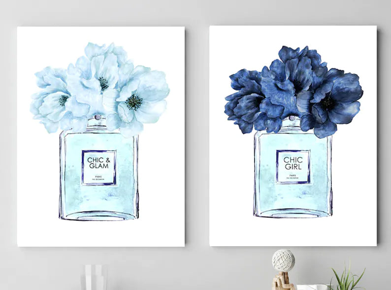 Perfume con Flores  Azul