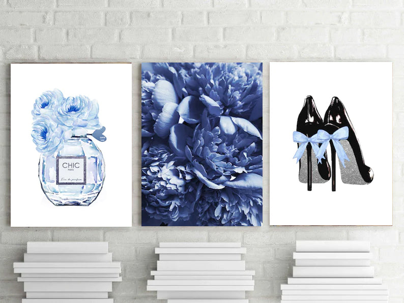 Perfume, Flores, Tacones Azul